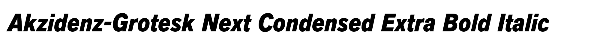 Akzidenz-Grotesk Next Condensed Extra Bold Italic image